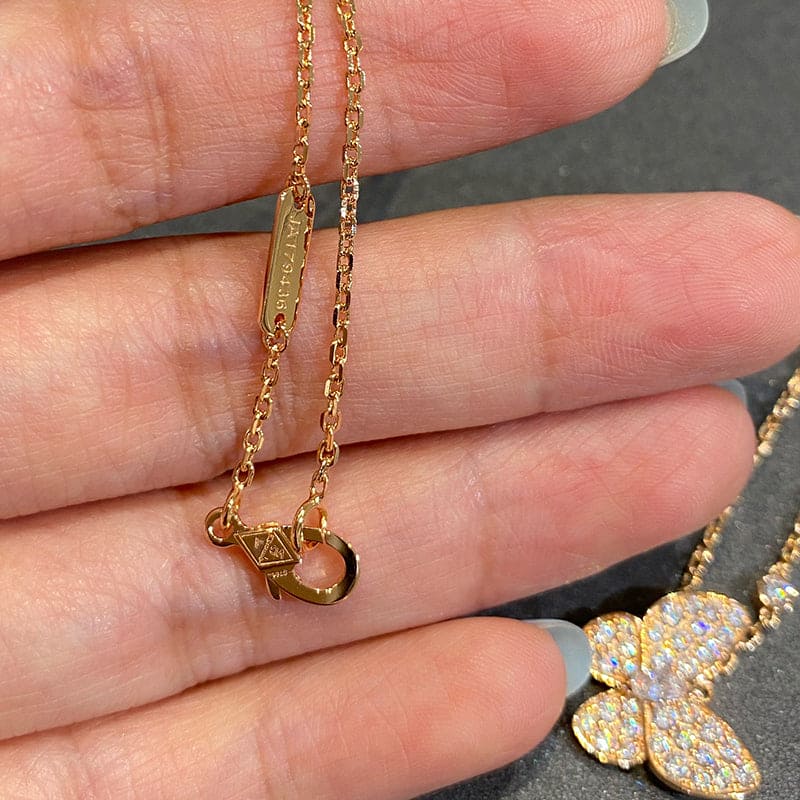 18K Van Cleef & Arpels Two Butterfly Necklace