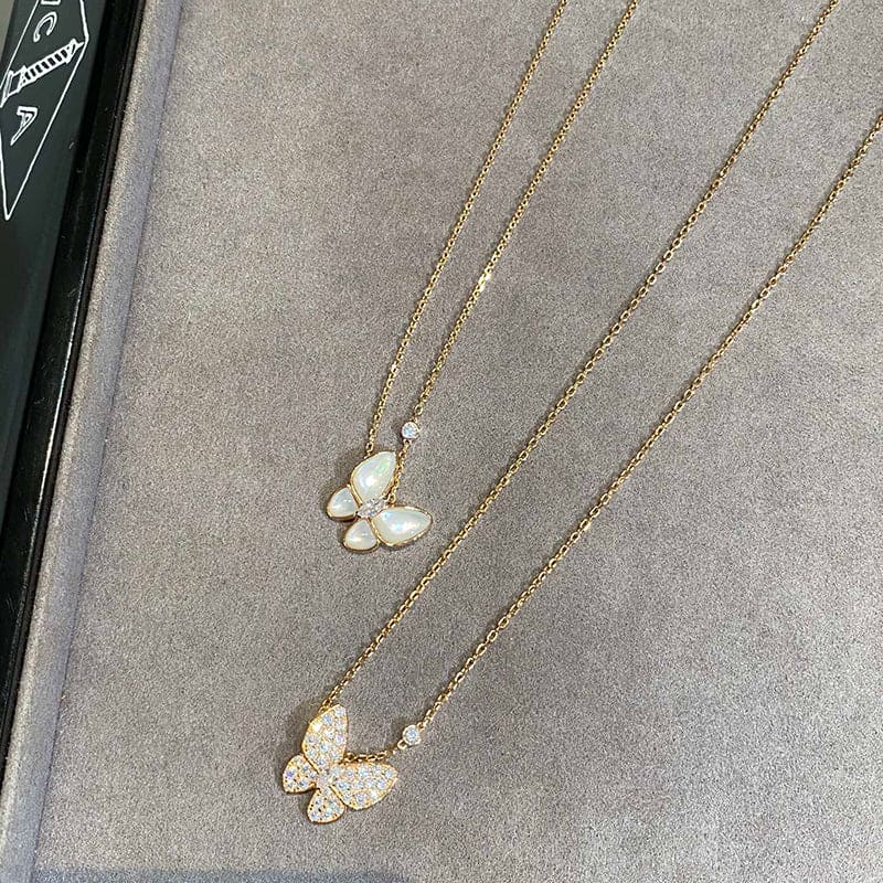 18K Van Cleef & Arpels Two Butterfly Necklace