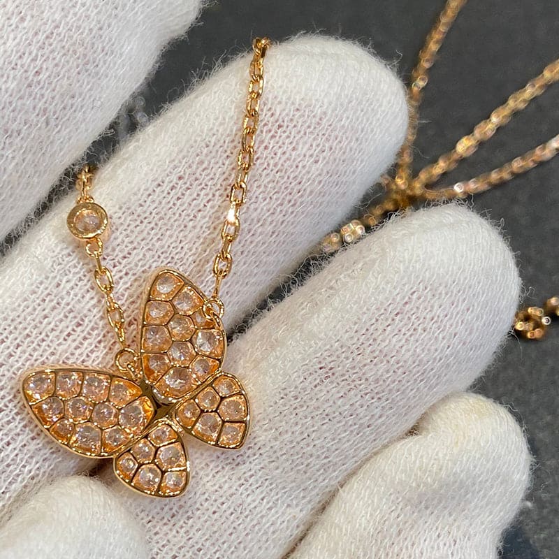 18K Van Cleef & Arpels Two Butterfly Necklace