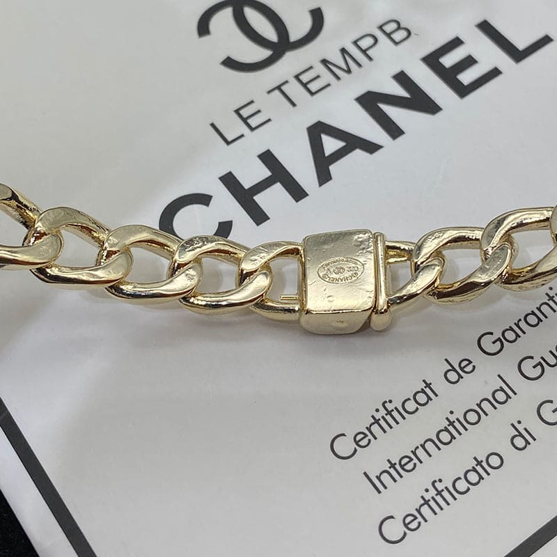 18K Interlocking Chanel Cuff Logo Choker Necklaces