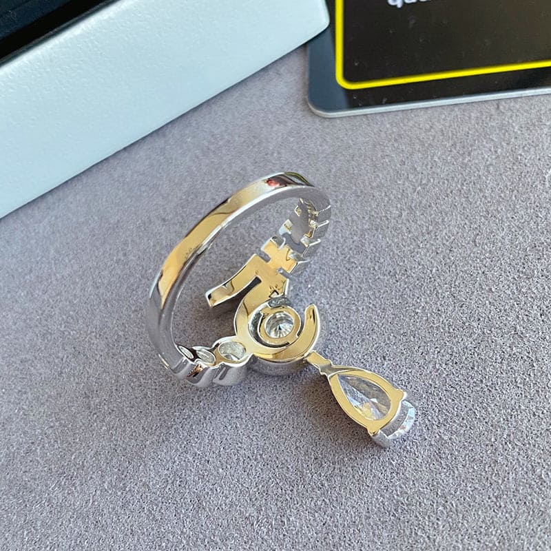 18K Chanel Diamond No.5 Drop Ring