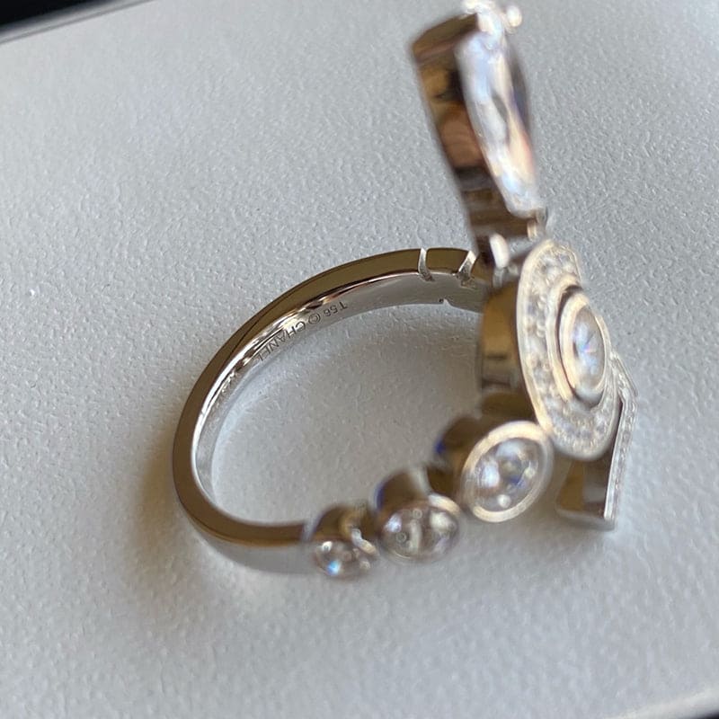 18K Chanel Diamond No.5 Drop Ring