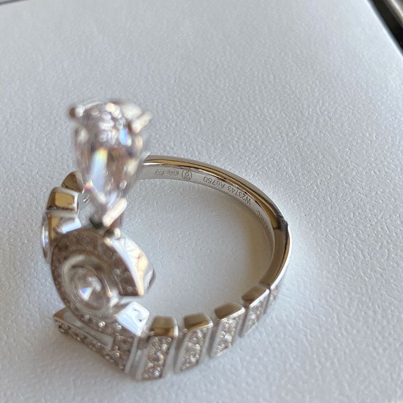 18K Chanel Diamond No.5 Drop Ring