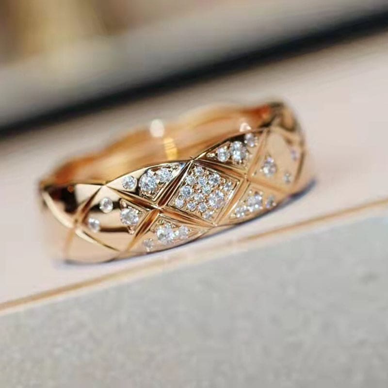 18K Rose Gold Chanel Coco Crush Diamonds Ring