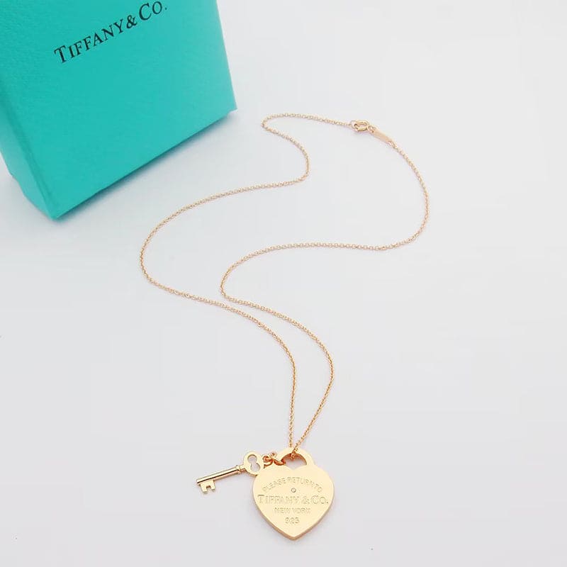 18K Return to Tiffany & Co. Heart & Key Necklace