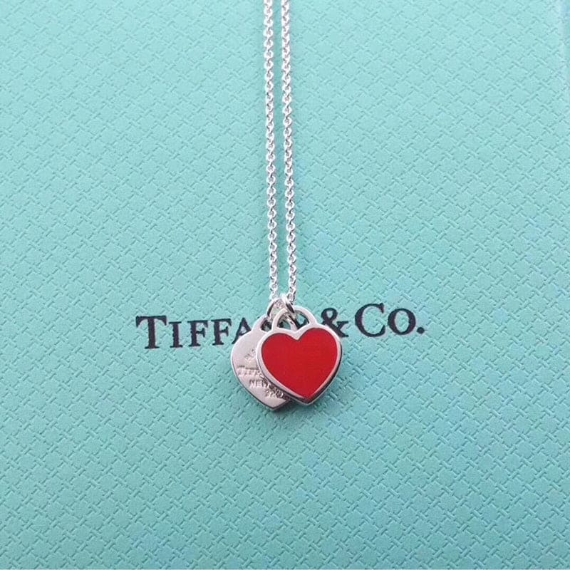 Tiffany & Co. Red Double Heart Necklaces