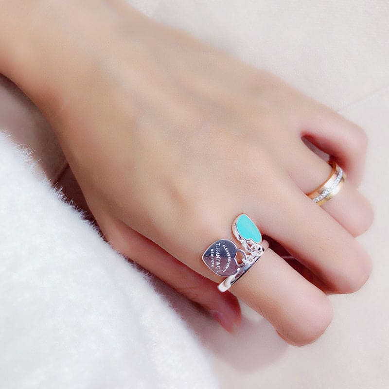 18K Tiffany & Co. Round & Heart Tag Ring