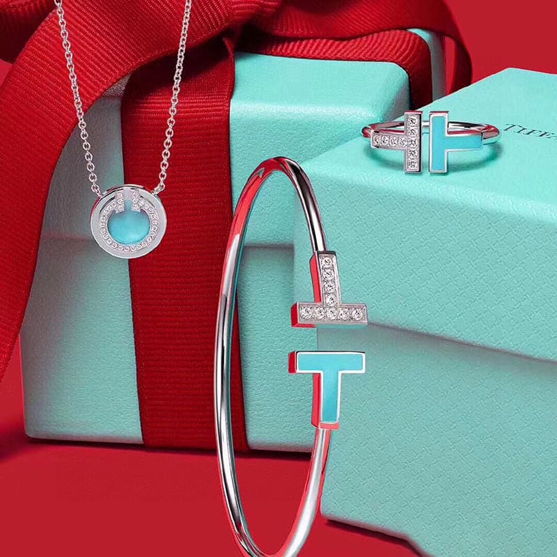 18K Tiffany & Co. Diamond & Turquoise Wire Ring