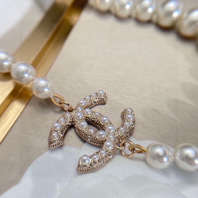 18K Chanel 100TH ANNIVERSARY Pearl Chain Necklace
