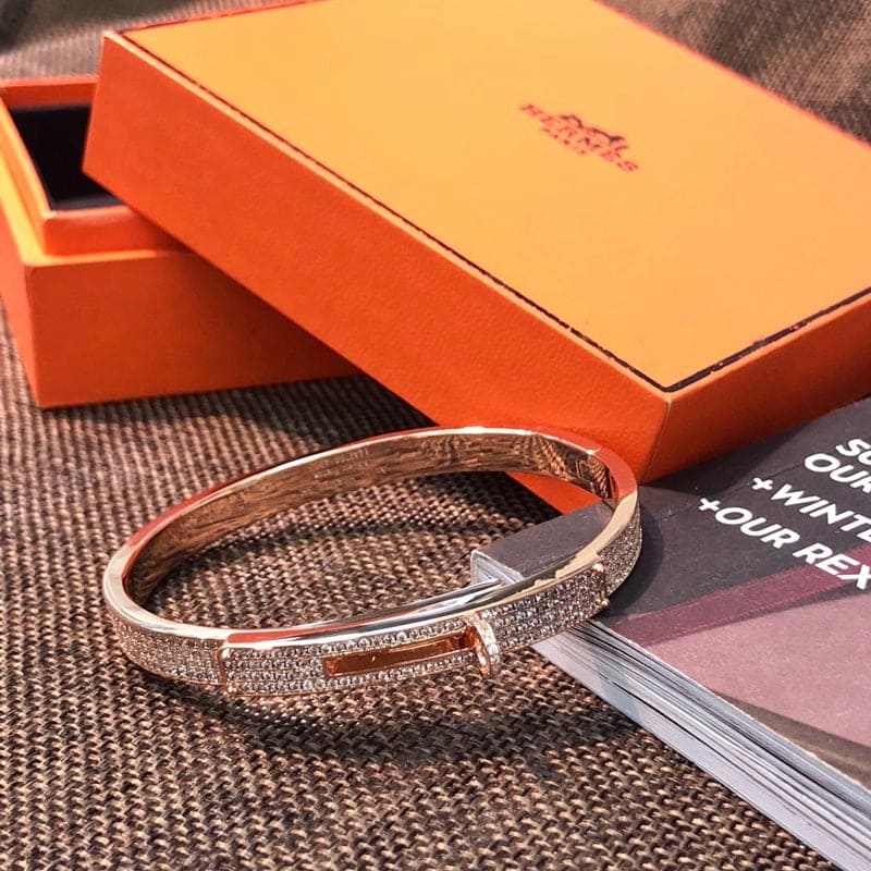 18K Rose Gold Kelly Diamonds Hermès Bracelet