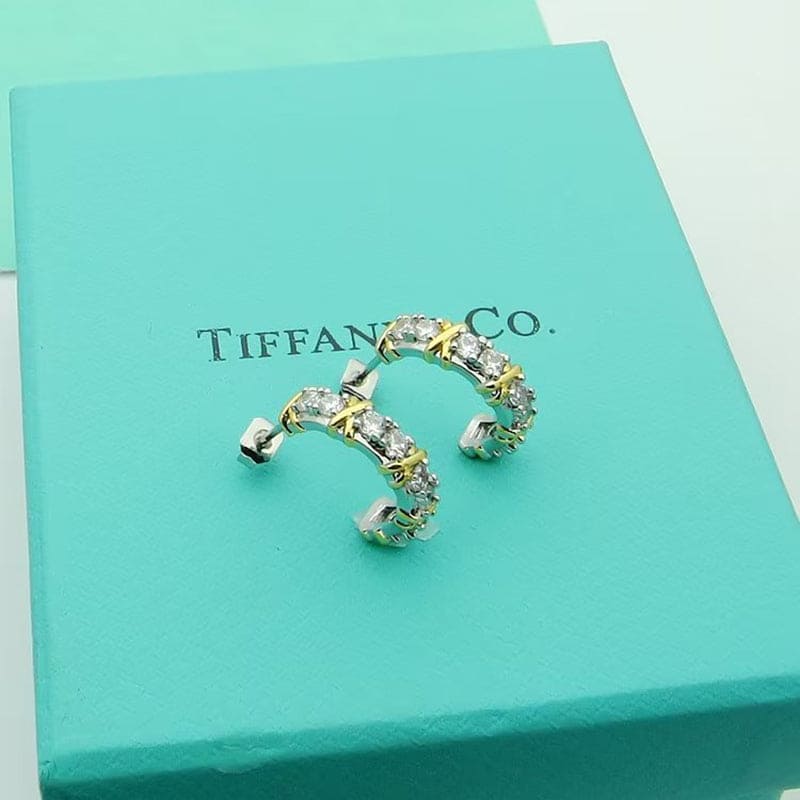 18K Tiffany & Co. Schlumberger Twenty Stone Hoop Earrings