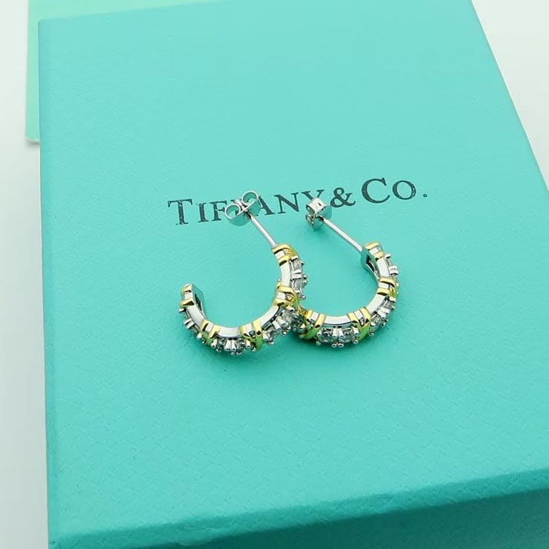 18K Tiffany & Co. Schlumberger Twenty Stone Hoop Earrings