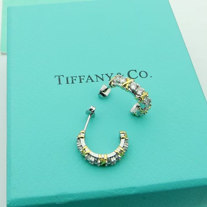 18K Tiffany & Co. Schlumberger Twenty Stone Hoop Earrings