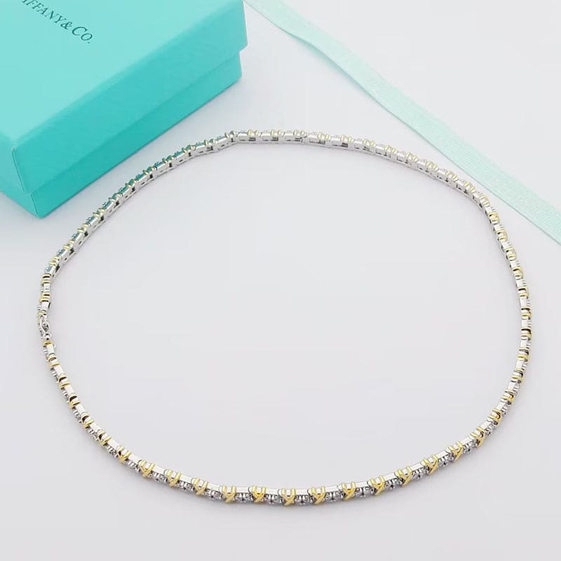 18K Tiffany & Co. Schlumberger Eighteen Stone Choker Necklace