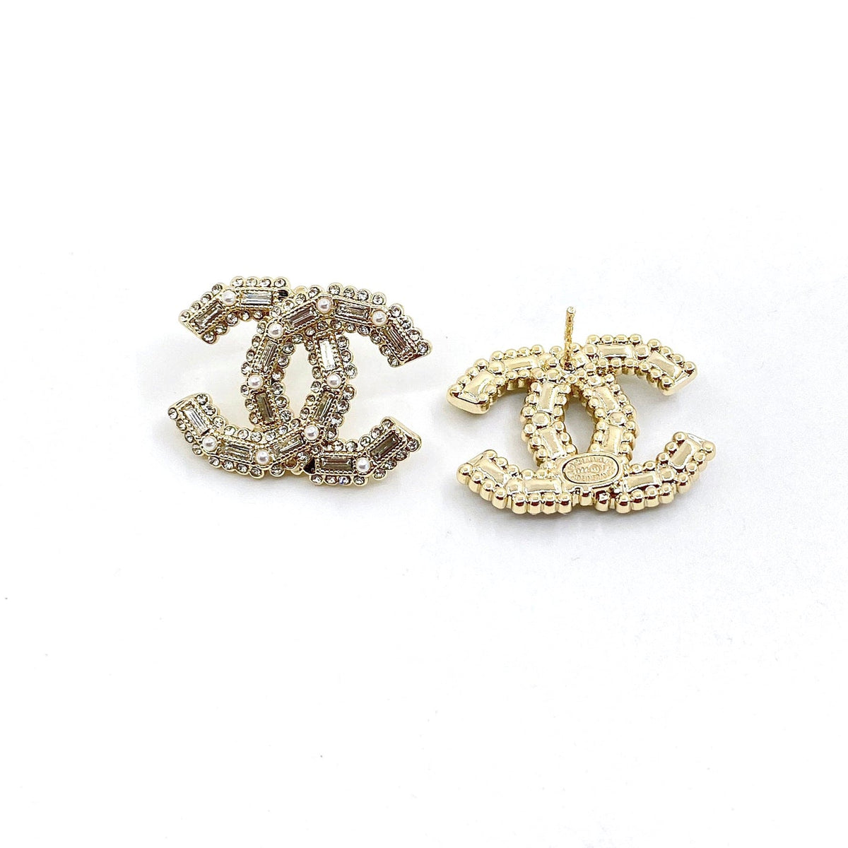 18K Chanel Push Back Earrings