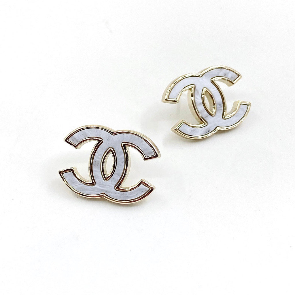 18K Chanel Marble Earrings