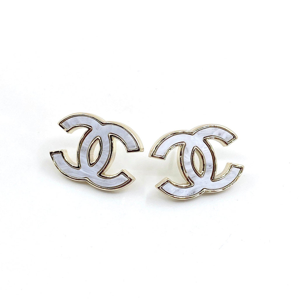 18K Chanel Marble Earrings