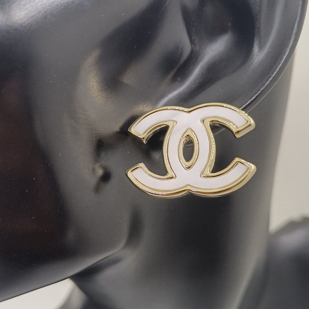 18K Chanel Black & White Earrings