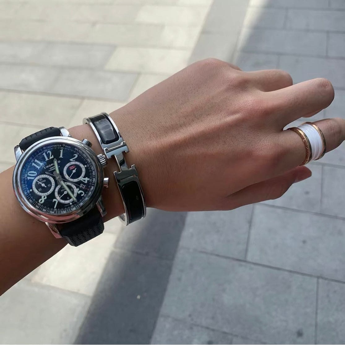 18K Clic Hermès Black Bracelet