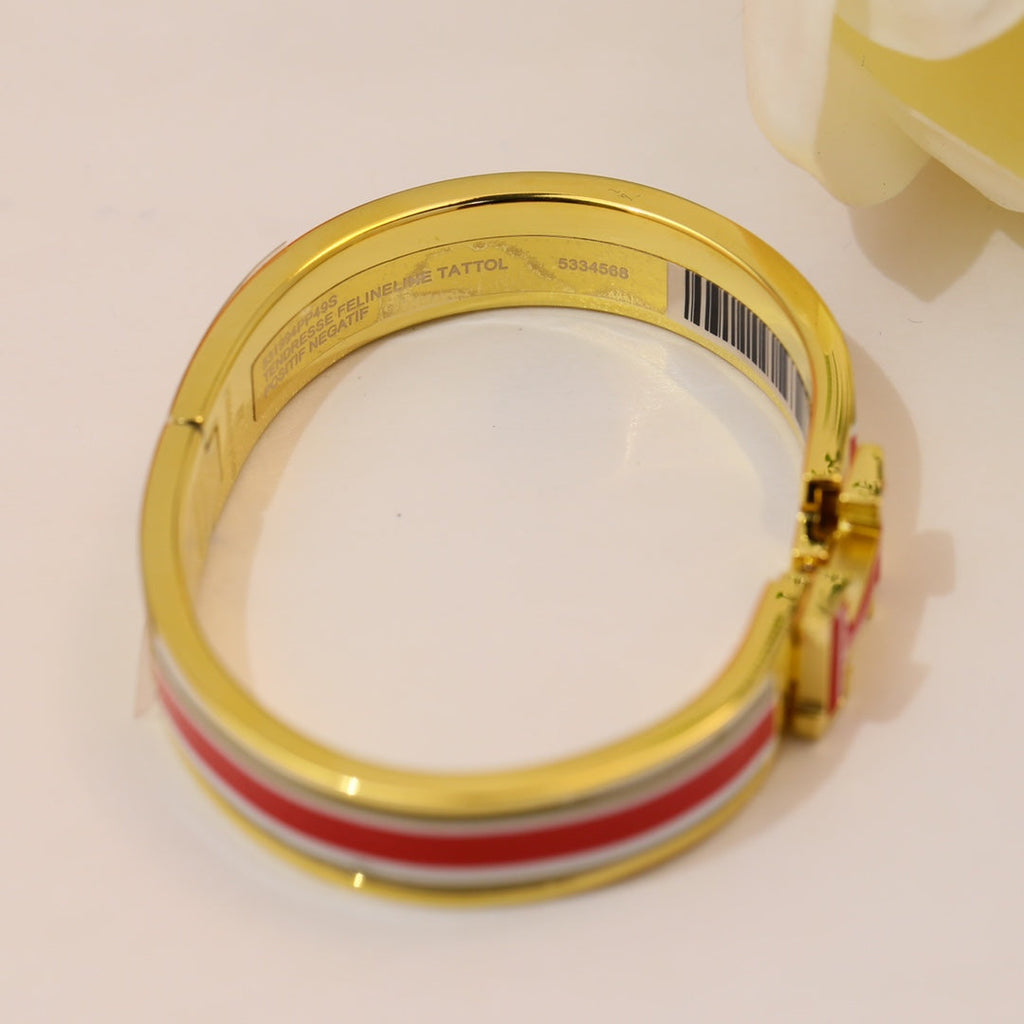 18K Clic Hermès Red & White Bracelet