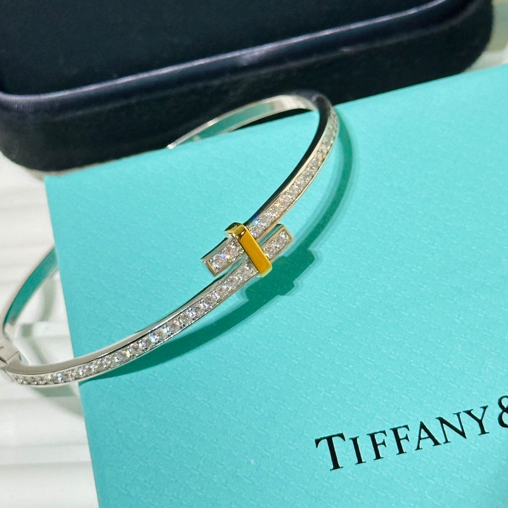 18K Tiffany & Co. Edge Hinged Bypass Bangle Bracelet