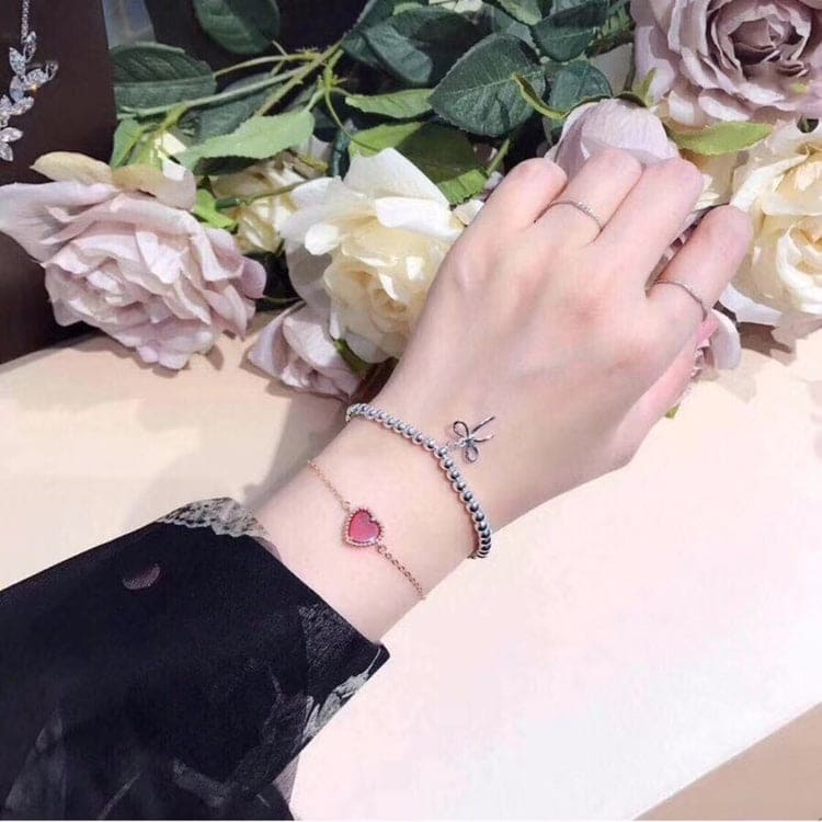18K Tiffany & Co. Bow Charm Bead Bracelet