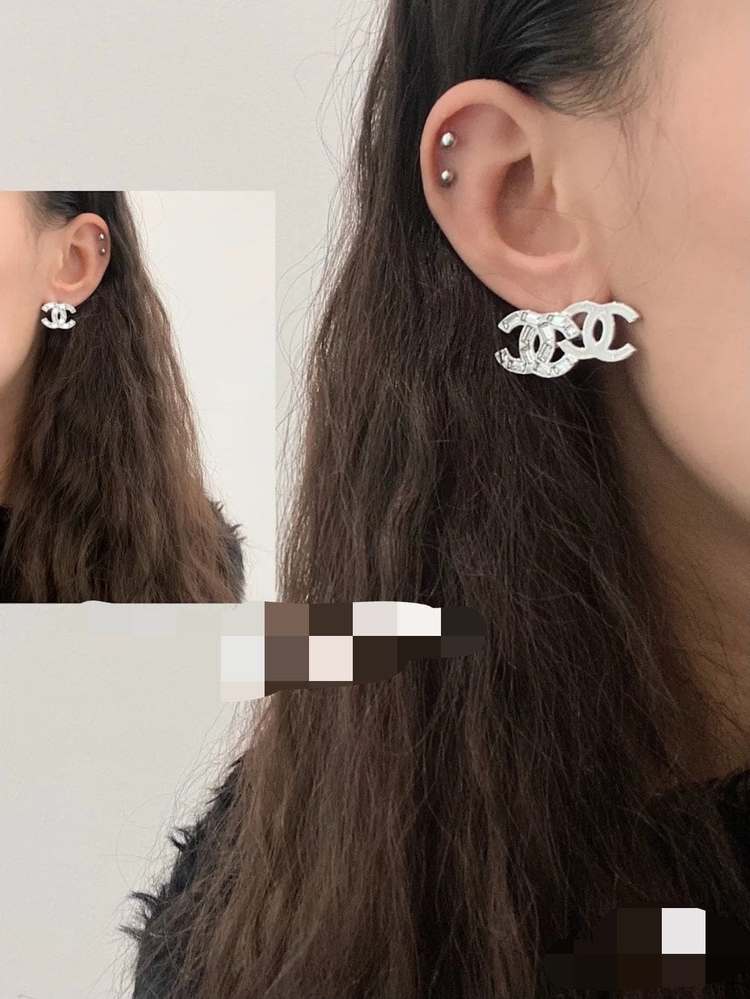 18K Chanel Crystal Earrings