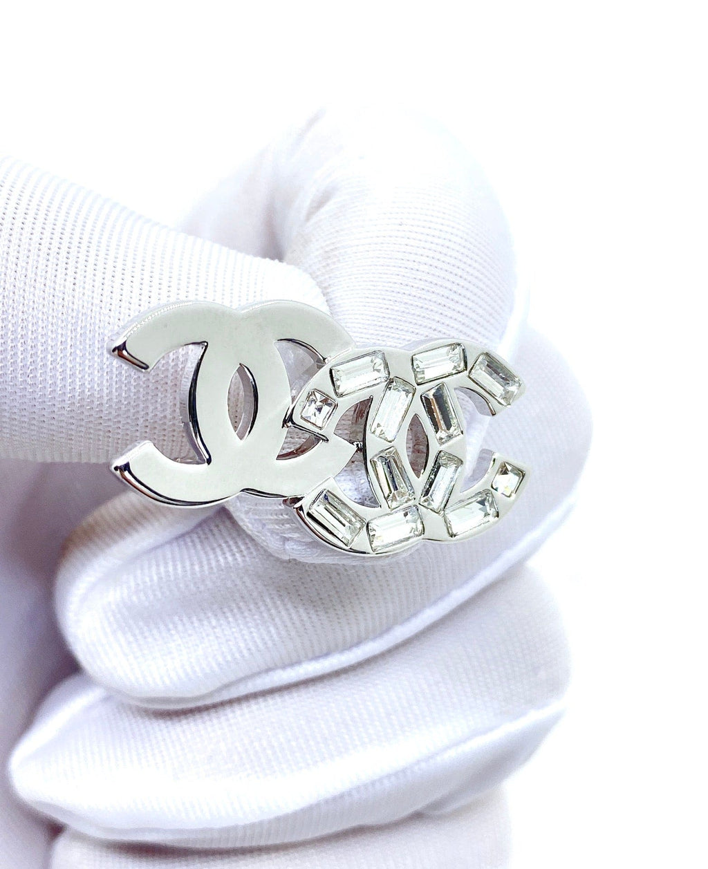 18K Chanel Crystal Earrings