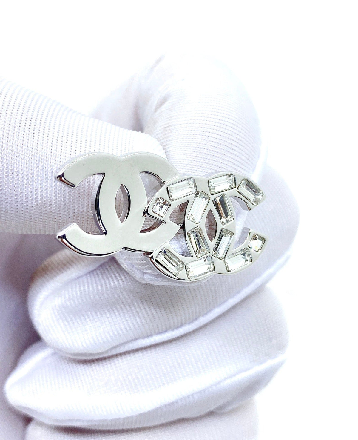 18K Chanel Crystal Earrings
