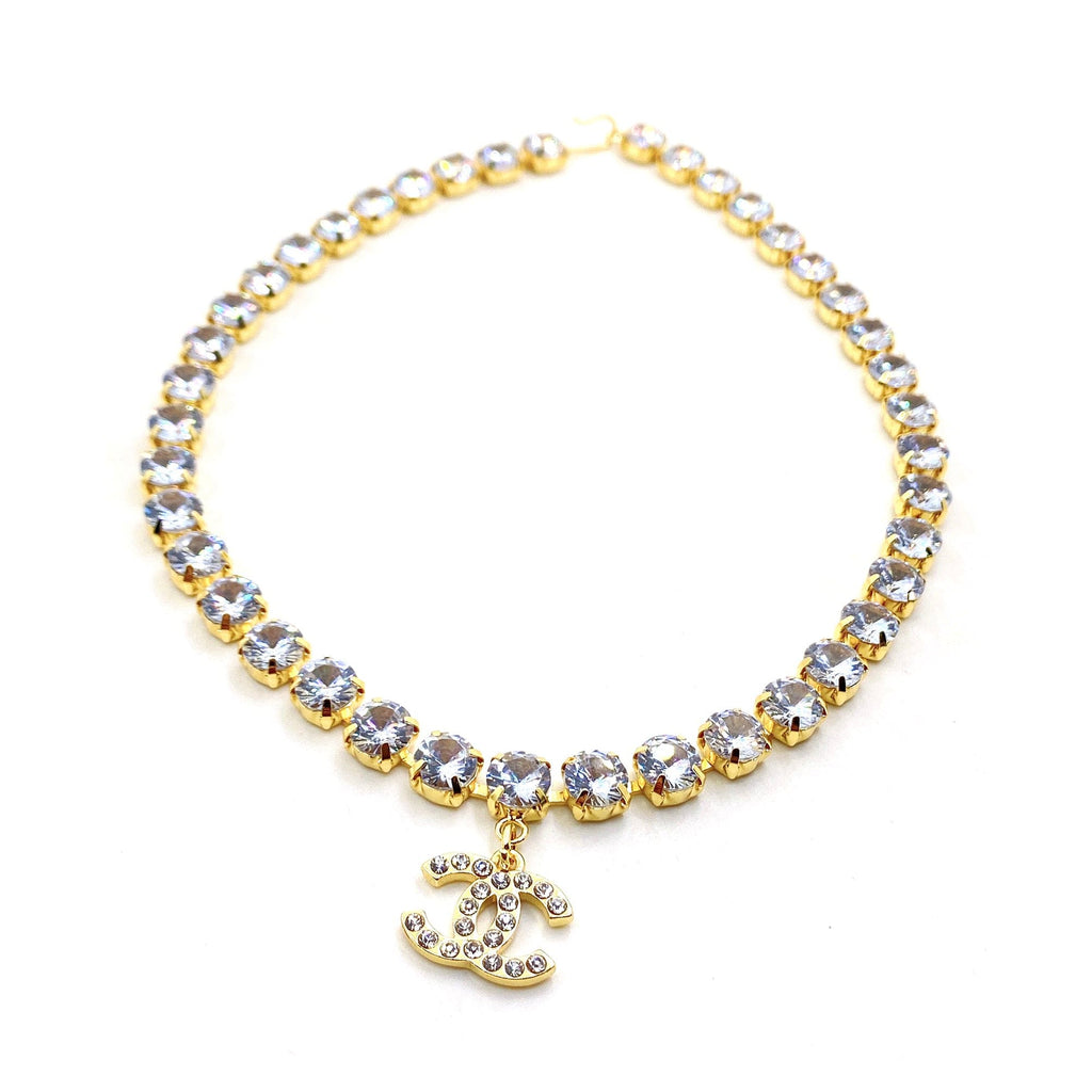 18K Chanel Crystals Chain Necklace