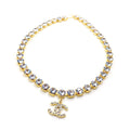 18K Chanel Crystals Chain Necklace