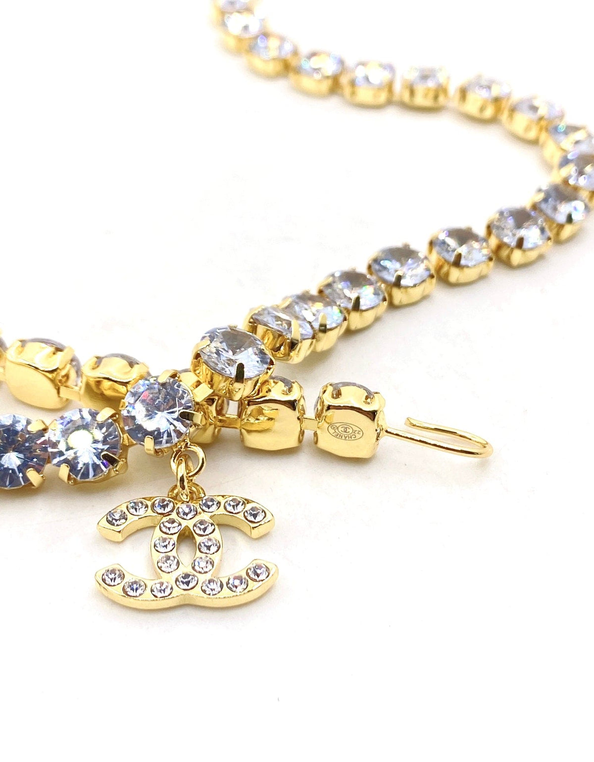 18K Chanel Crystals Chain Necklace