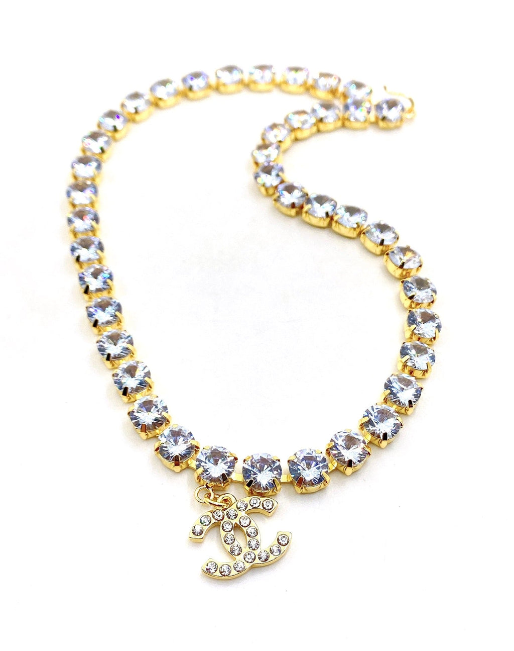 18K Chanel Crystals Chain Necklace