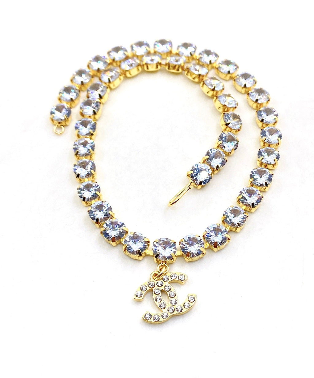 18K Chanel Crystals Chain Necklace