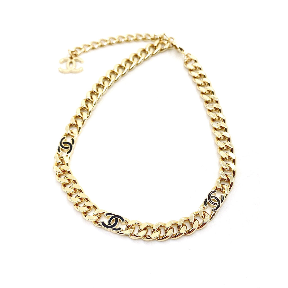 18K Black Chanel Chain Necklace