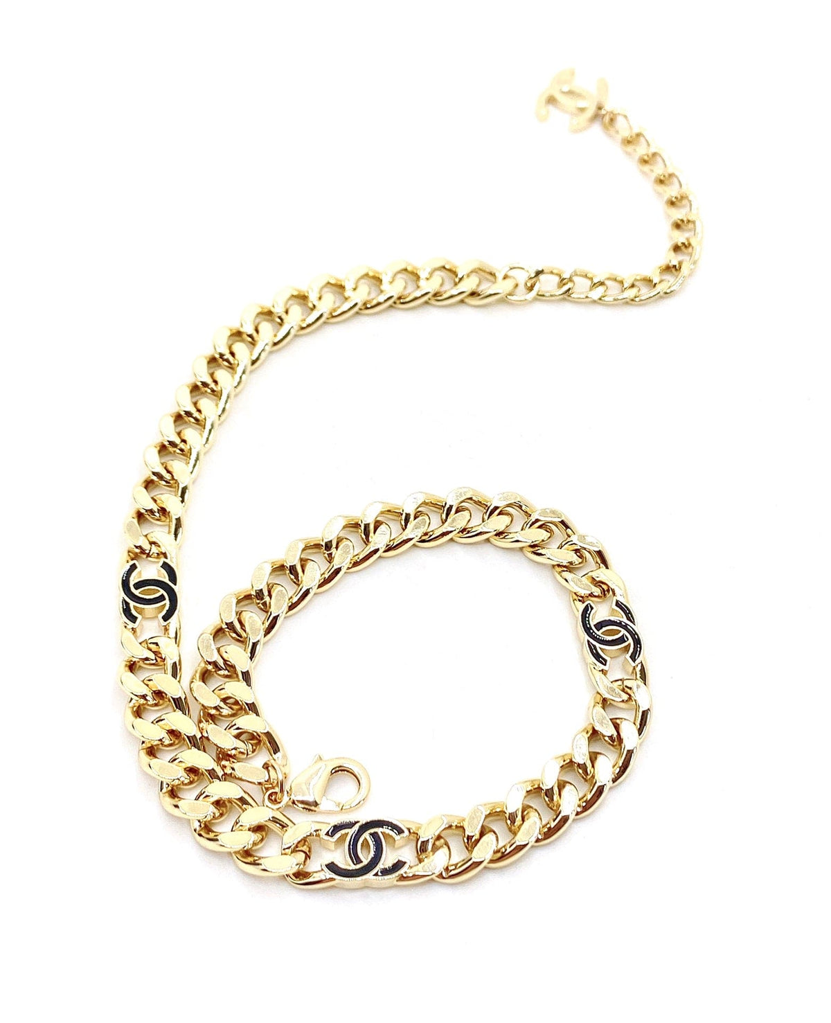 18K Black Chanel Chain Necklace