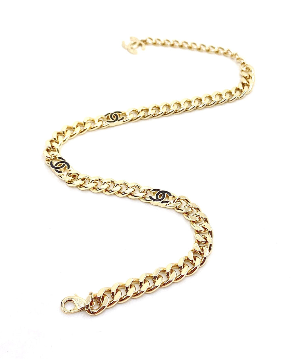 18K Black Chanel Chain Necklace