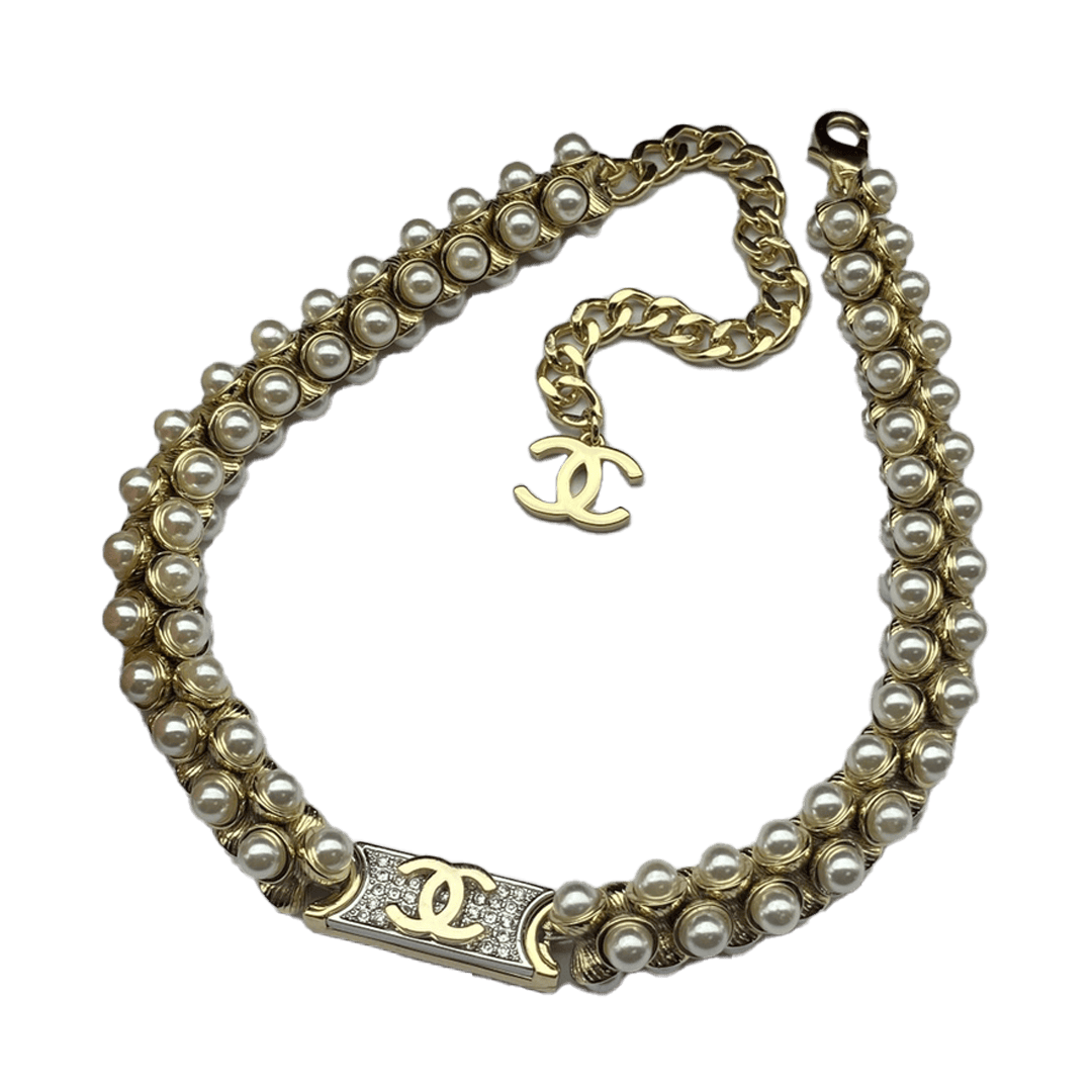 18K Chanel Pearls Chain Necklace