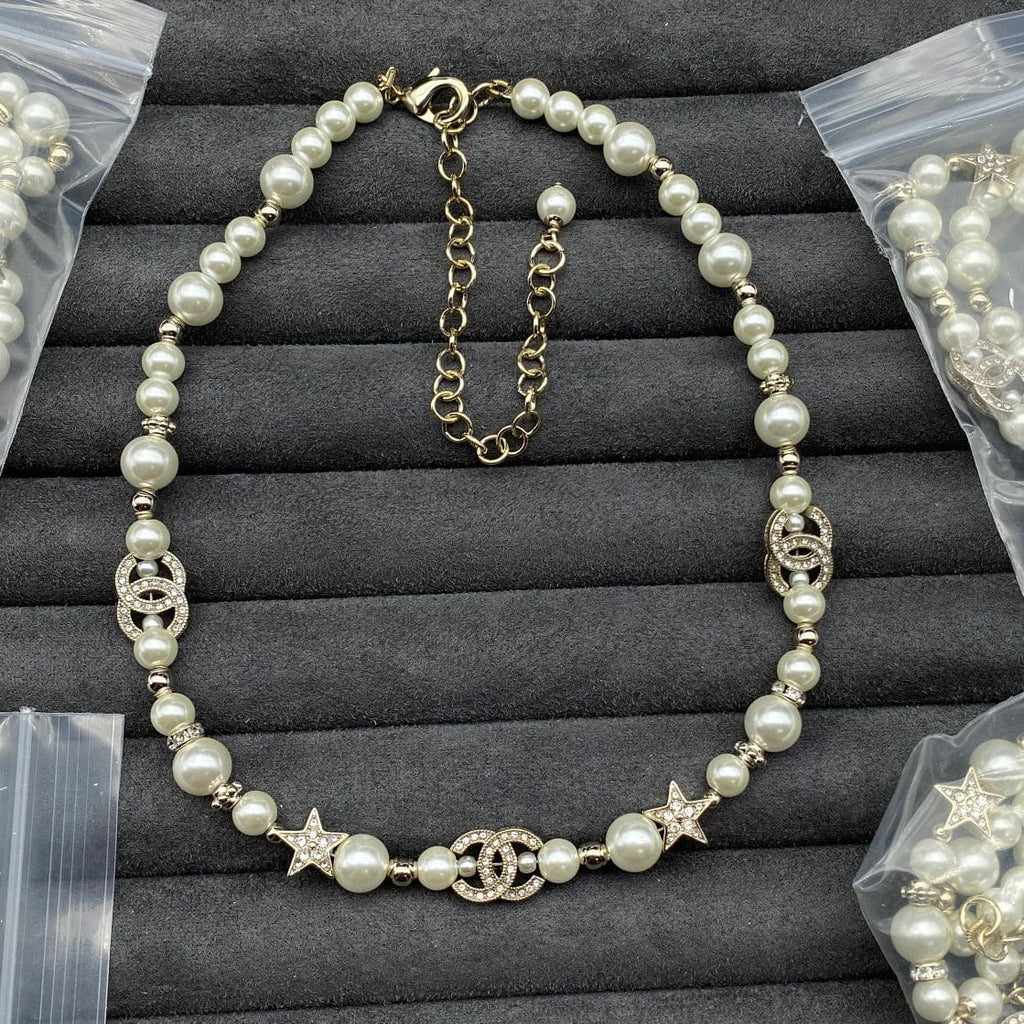 18K Chanel Pearls & Stars Necklace