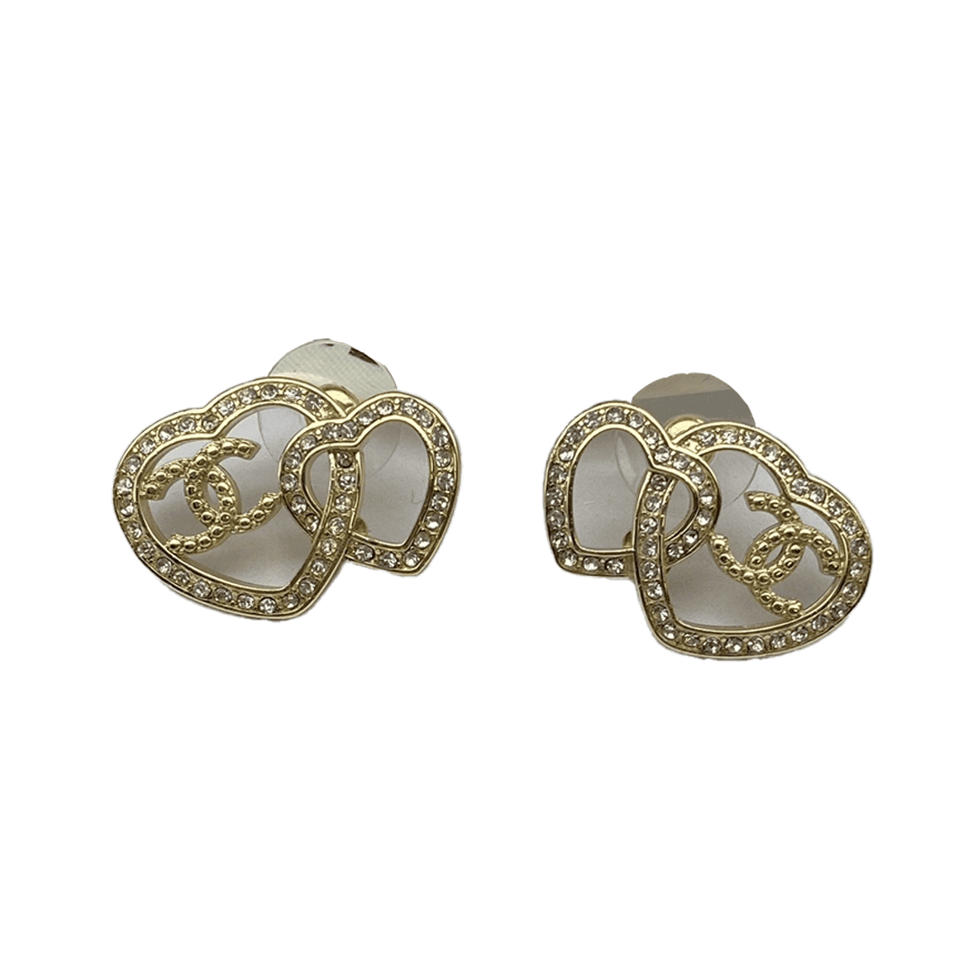 18K Chanel Heart Diamonds Earrings