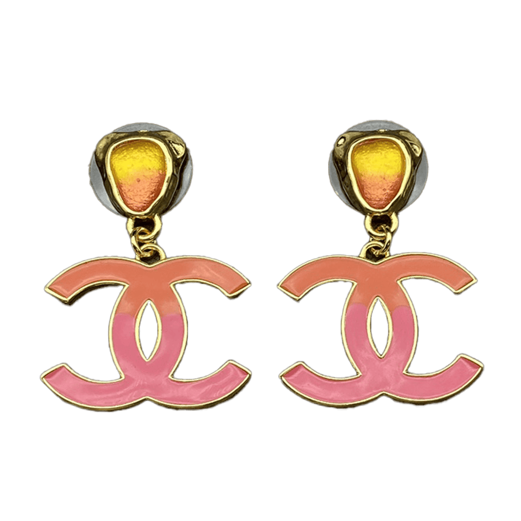 18K Classic Pink Chanel Dangle Earrings