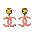 18K Classic Pink Chanel Dangle Earrings