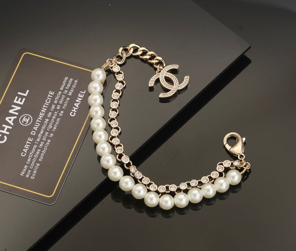 18K Pearls Chanel Chain Bracelet