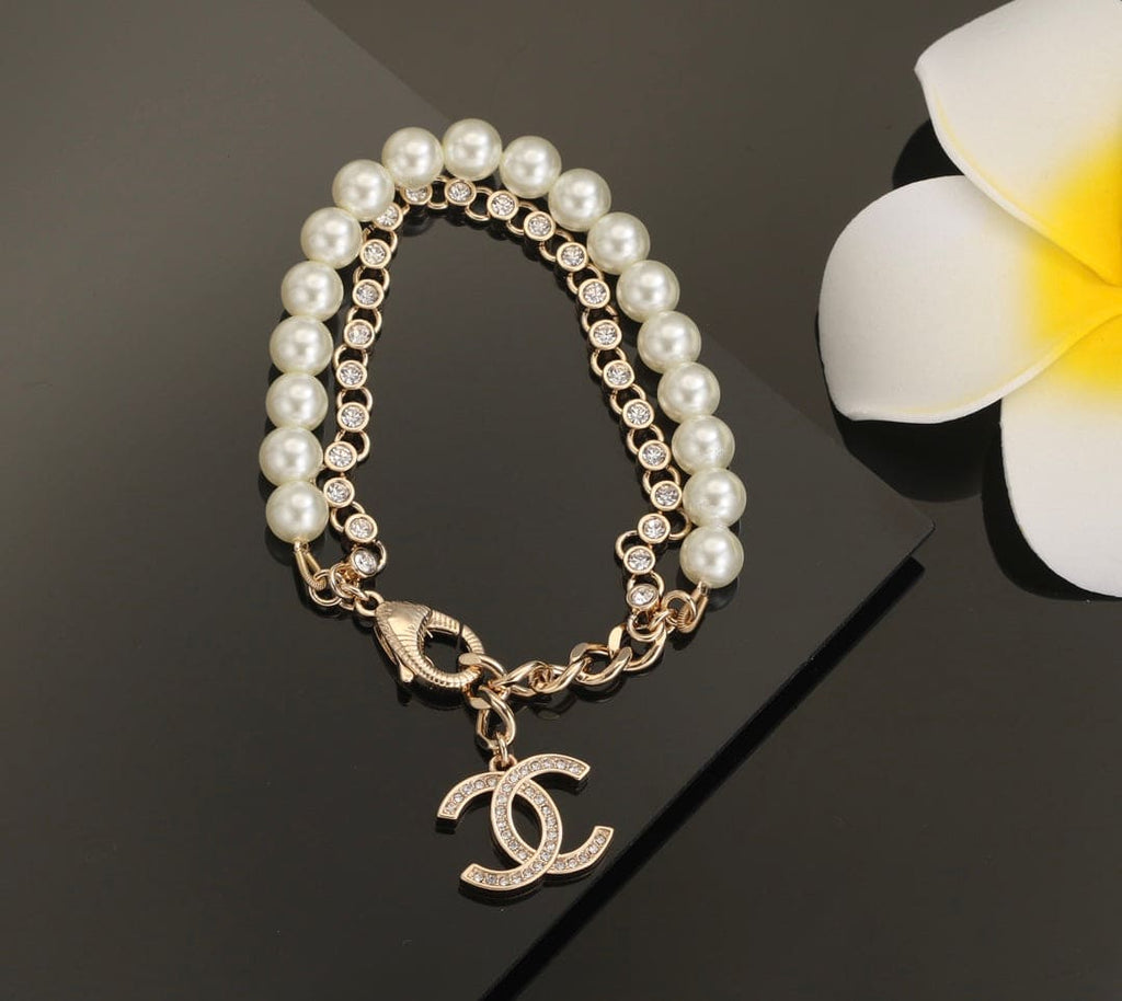 18K Pearls Chanel Chain Bracelet
