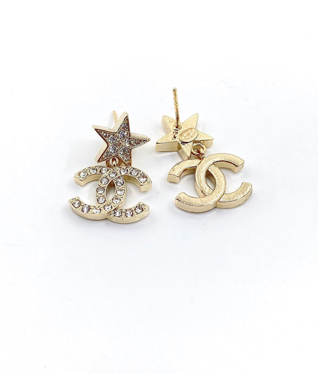 18K Chanel Star Diamond Earrings