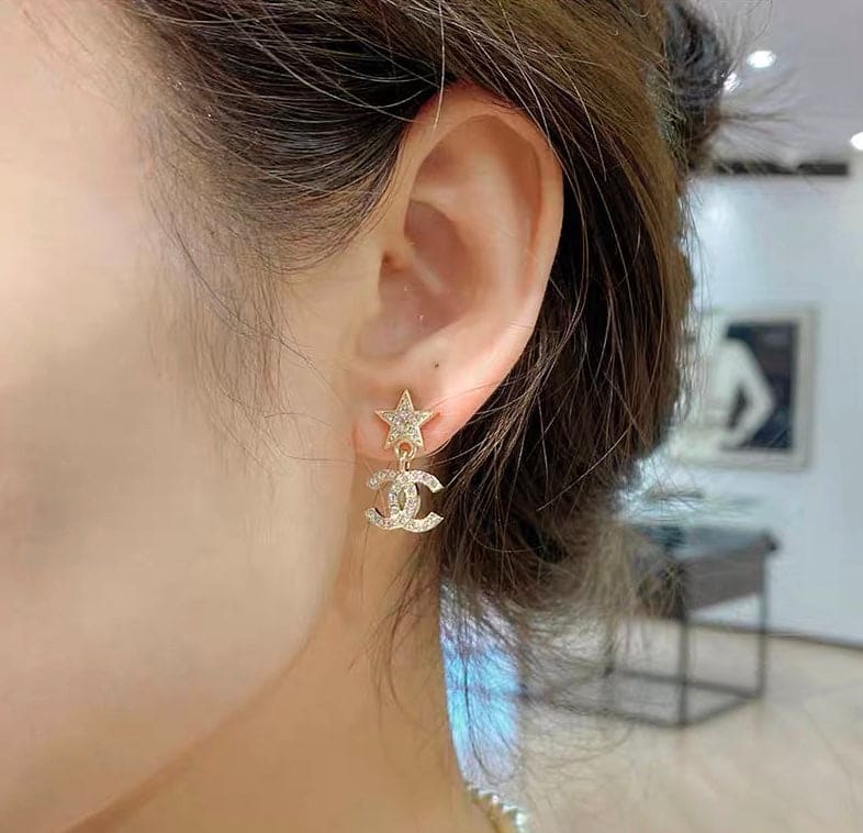 18K Chanel Star Diamond Earrings