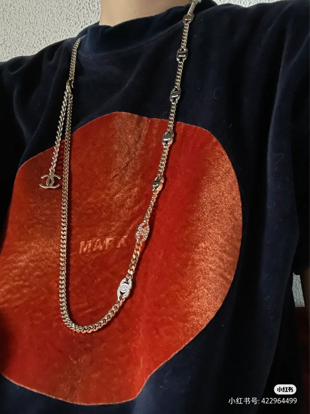 18K Crystal Chanel Chain Link Necklace