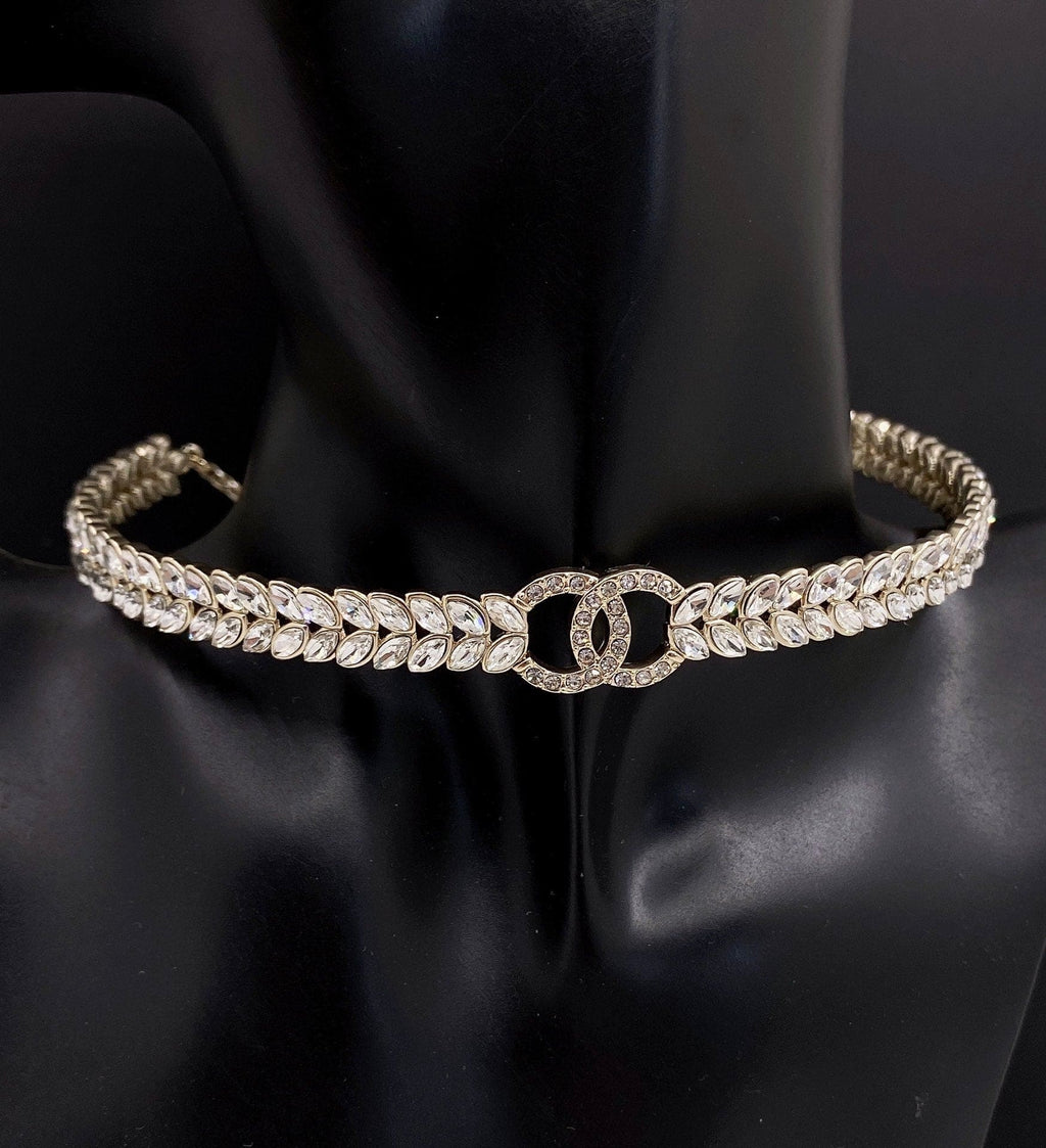 18K Chanel Chain Choker Diamonds Necklace
