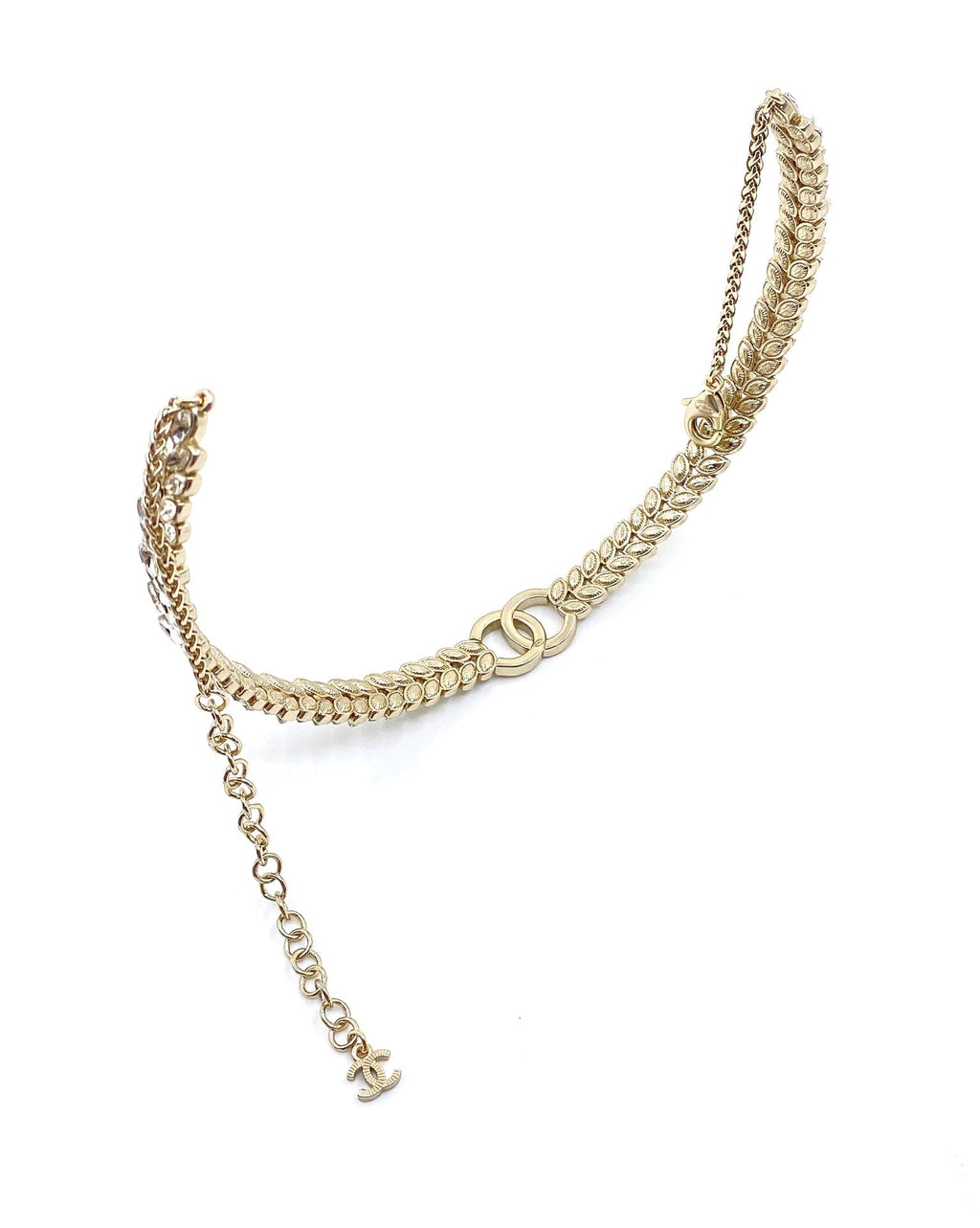 18K Chanel Chain Choker Diamonds Necklace