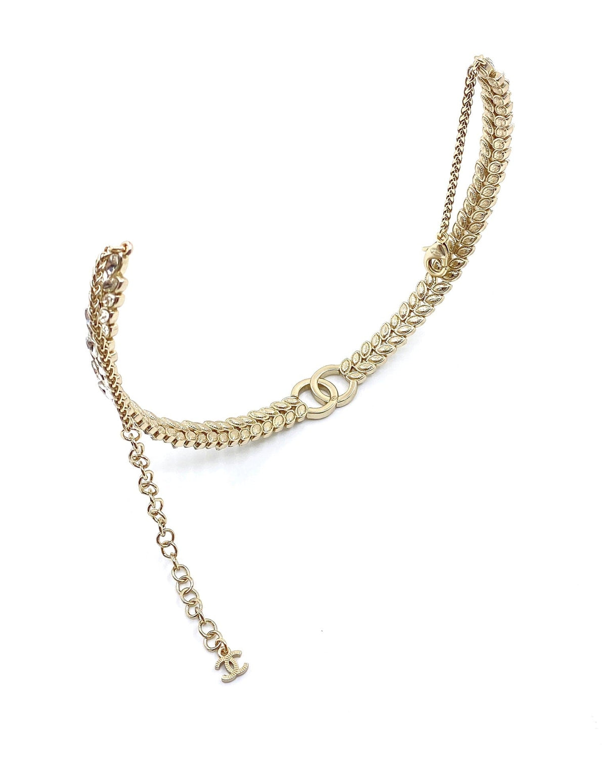 18K Chanel Chain Choker Diamonds Necklace